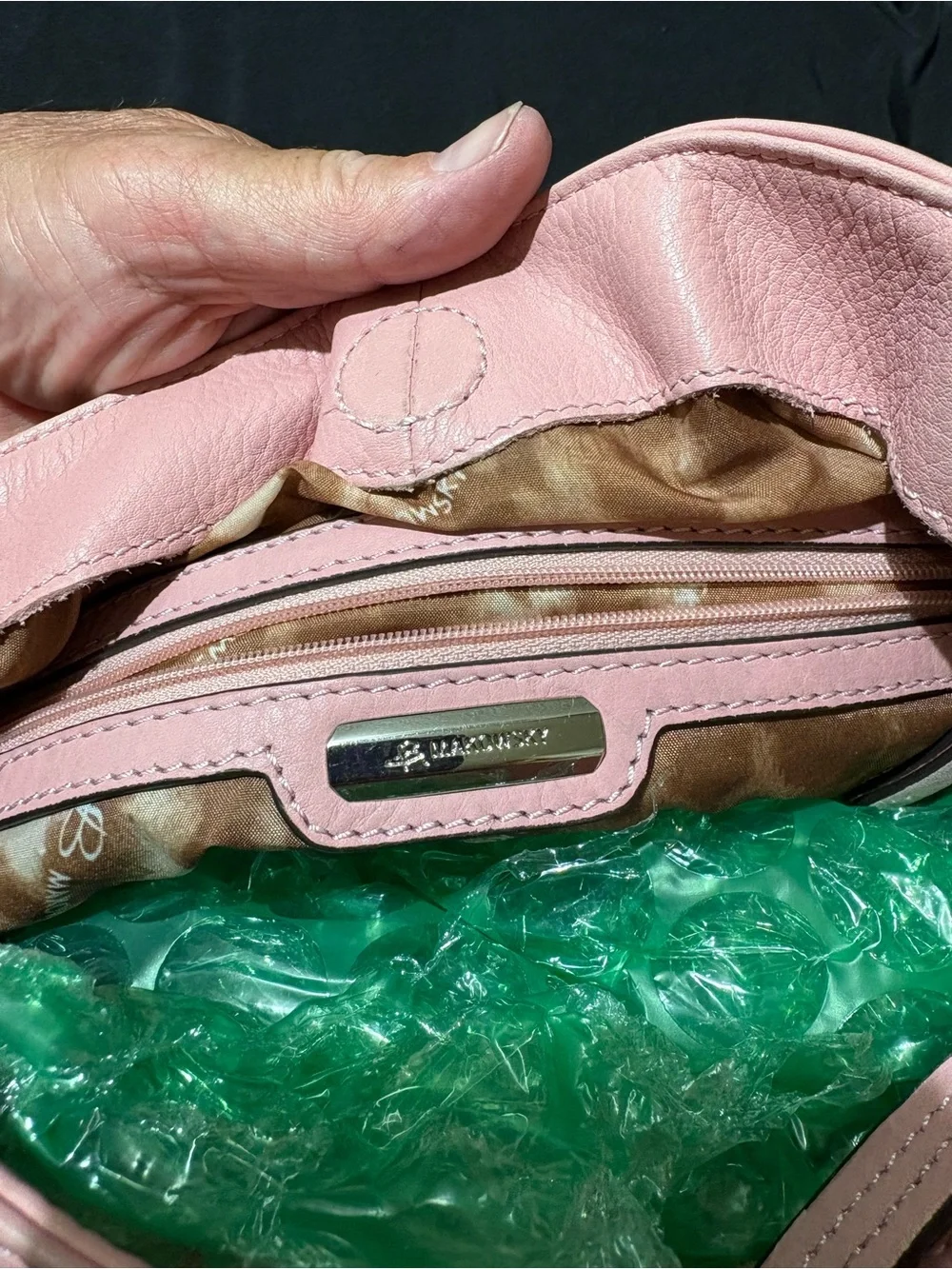 b. makowsky pebbled leather